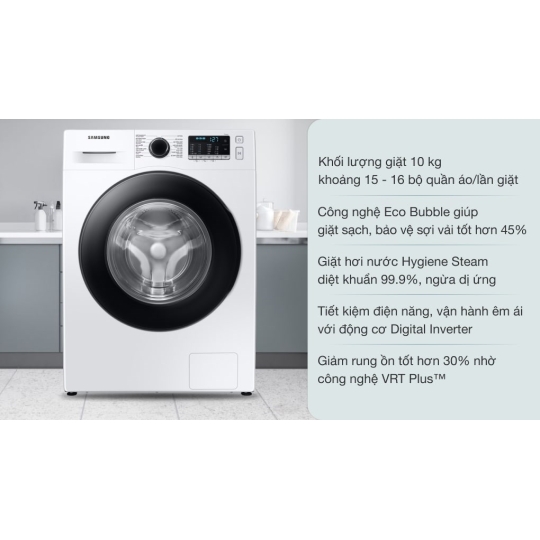 Máy giặt Samsung Inverter 10kg WW10TA046AE/SV Mới 2021