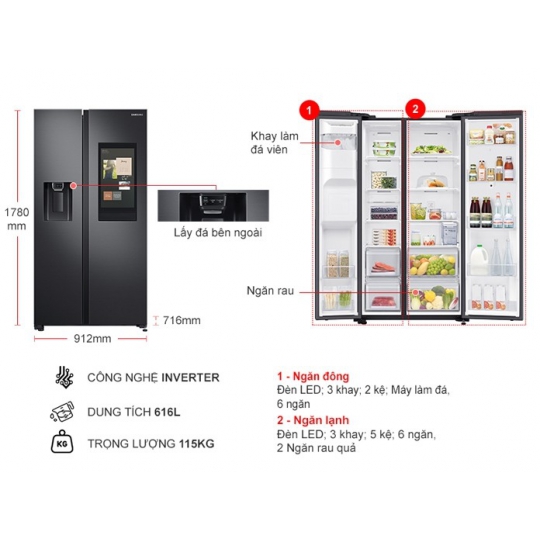Tủ Lạnh Samsung RS64T5F01B4/SV