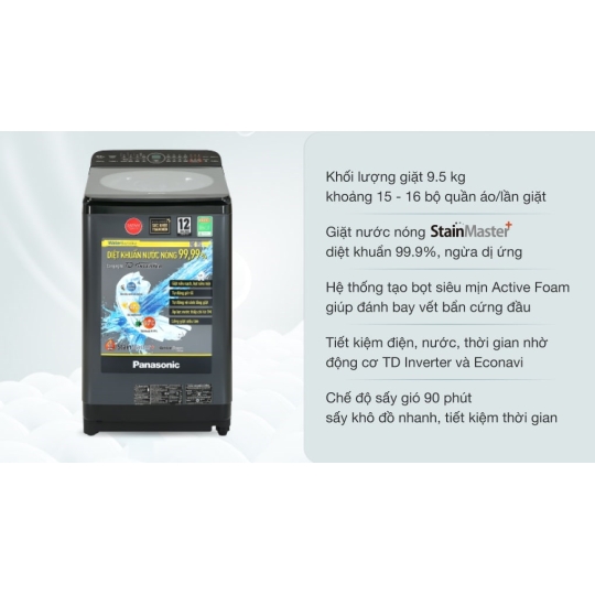 Máy giặt Panasonic Inverter 9.5 Kg NA-FD95V1BRV 