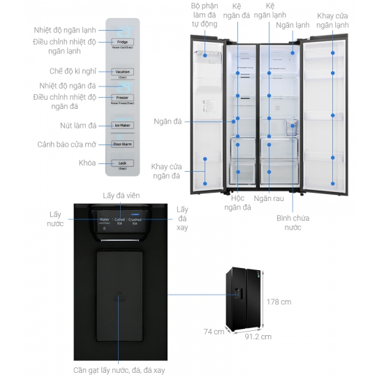 Tủ Lạnh Samsung RS64R53012C/SV